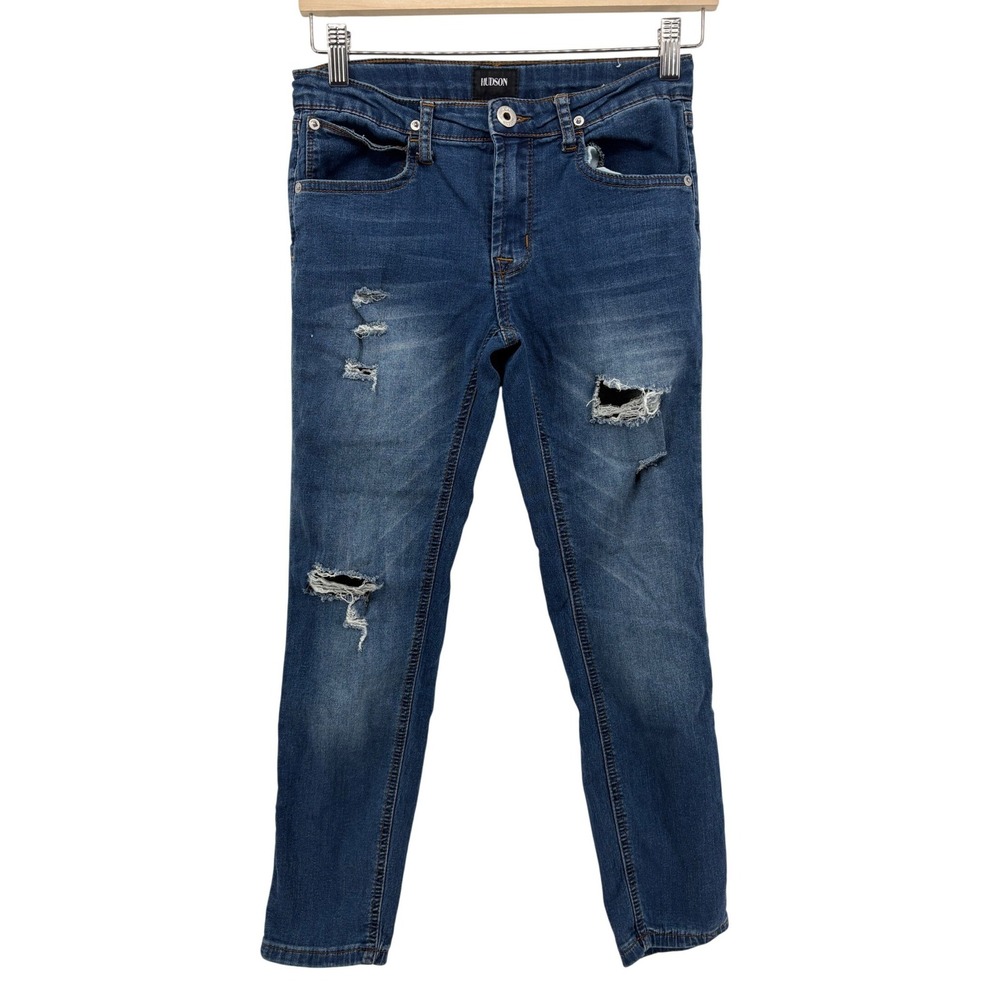 Hudson Womens Distressed Skinny Jeans Size‎ 10 Blue Medium Wash Denim